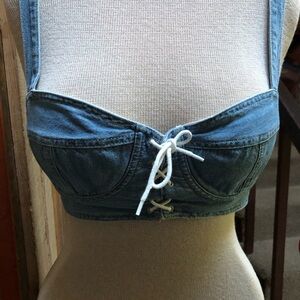 Cute denim button back bra top!